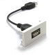 EURO USB PRECUT 50MM X 25MM MODULES IN WHITE WITH USB FEMALE STUB ATTACHED [04DTP5341]