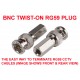 DATAPRO SINGLE RG59 BNC TWIST ON CONNECTOR 75 OHM NICKEL PLATED [P/N BNCTWIST]