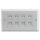 ASL RJ45 FACE PLATE FACEPLATE CAT 5E QUAD 4 PORTS WITH KEYSTONES [P/N 04ASL6676]