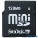 SANDISK 128MB MINI SECURE DIGITAL CARD WITH ADAPTOR RETAIL PACKED [P/N SDSDM-128-E10M]